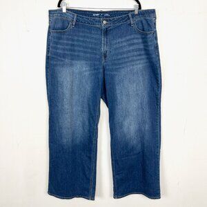 Old Navy High Rise Wide-Leg Jeans Mid Wash Stretch Plus Size 22